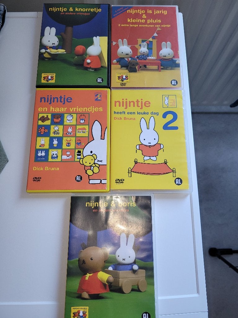 Nijntje DVD'S 5 stuks, Europees, Gebruikt, Alle leeftijden, Kinderprogramma of -film