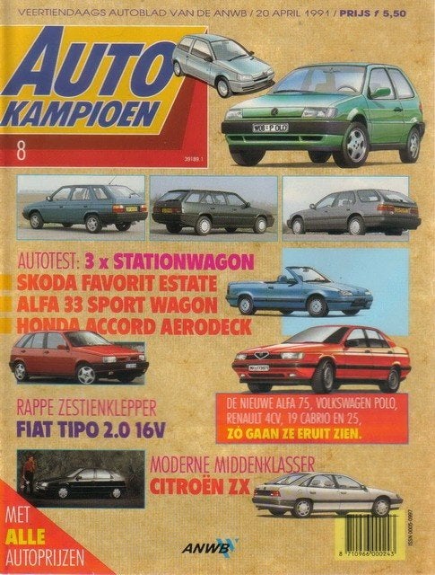 Autokampioen 8 1991 : Fiat Tipo 2.0 16V - Alfa Romeo 33 SW, Ophalen of Verzenden, Gelezen, Algemeen