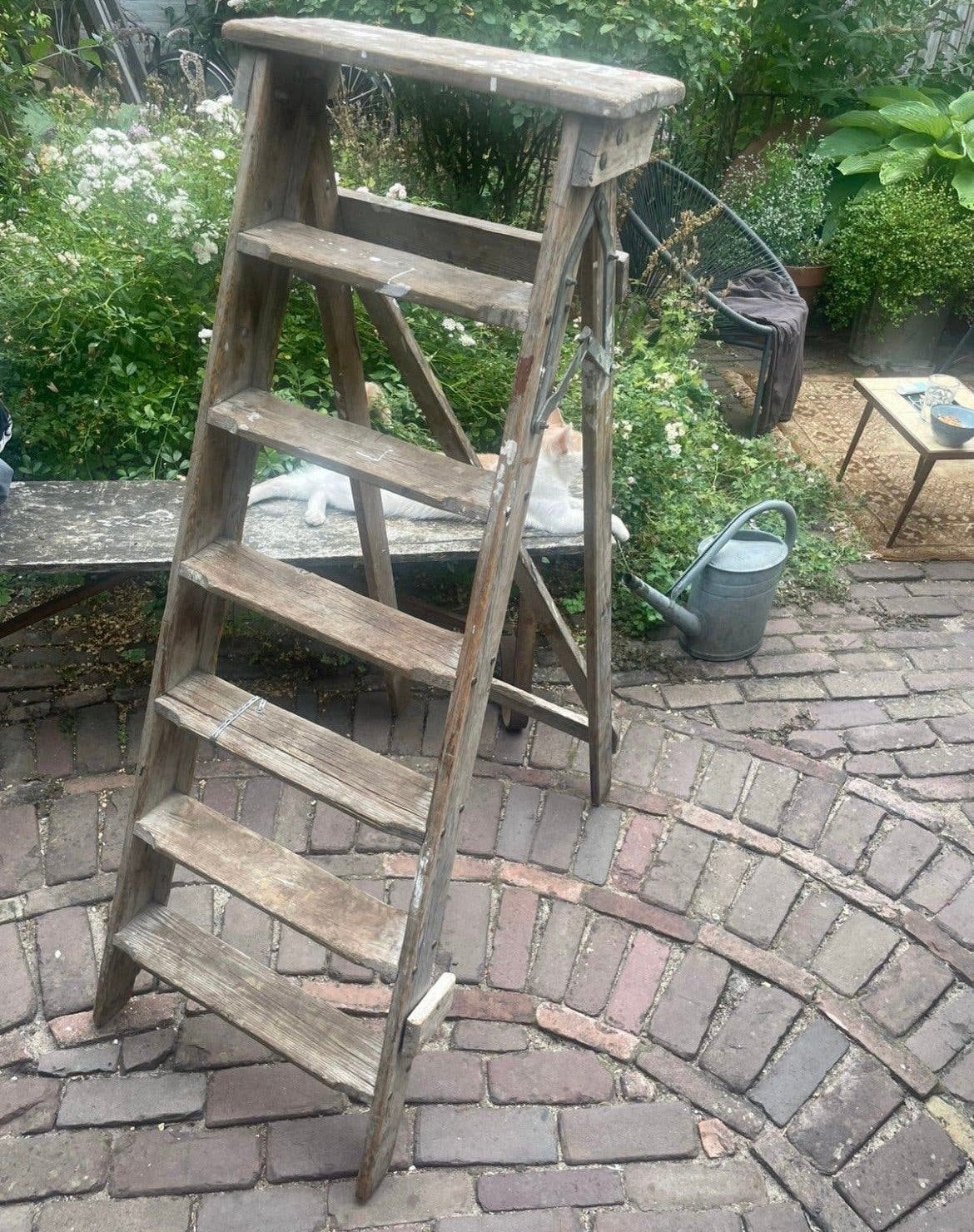 Vintage jaren 70 schilders trap, Doe-het-zelf en Verbouw, Ophalen, Zo goed als nieuw, Minder dan 2 meter
