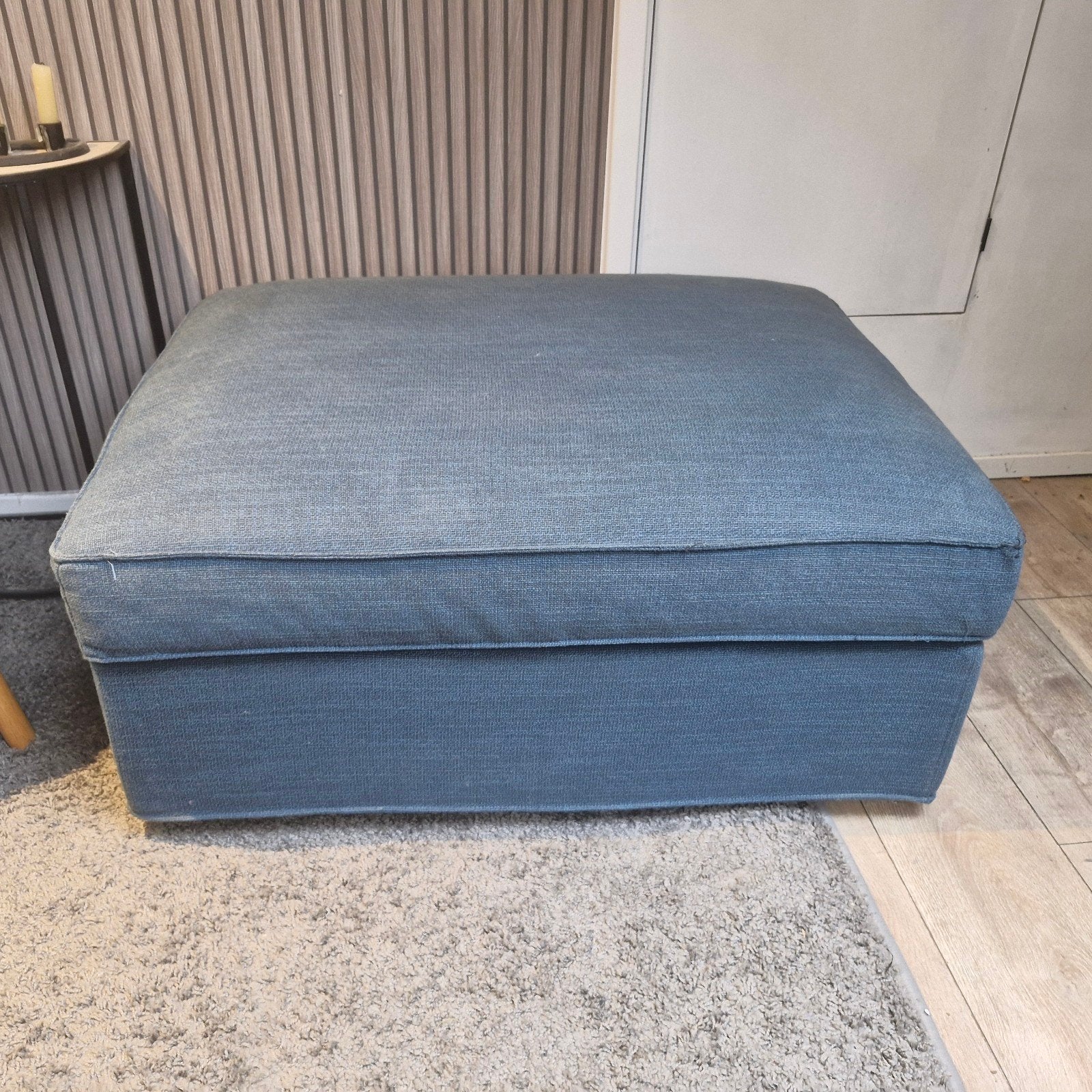 IKEA Bijzet Poef met Opbergruimte - Blauw, Ophalen, Modern, Functioneel, Vierkant, 75 tot 100 cm