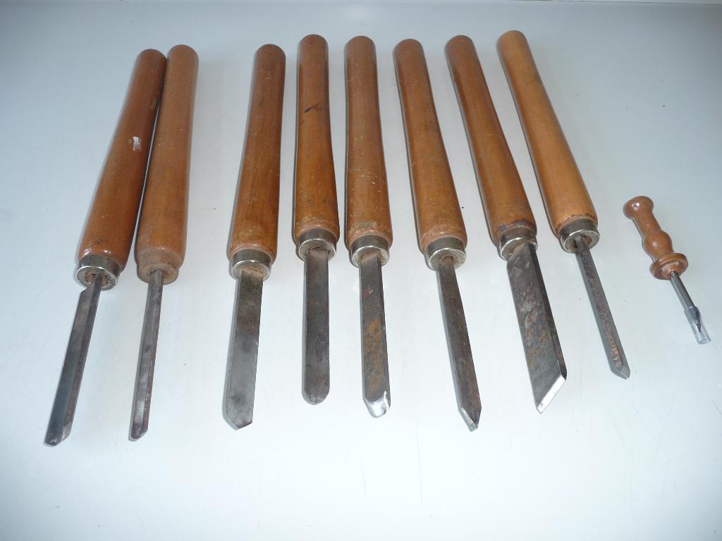 Houtdraaibeitels  9 stuks    z.g.a.n, Ophalen of Verzenden, Zo goed als nieuw, Metaaldraaibank