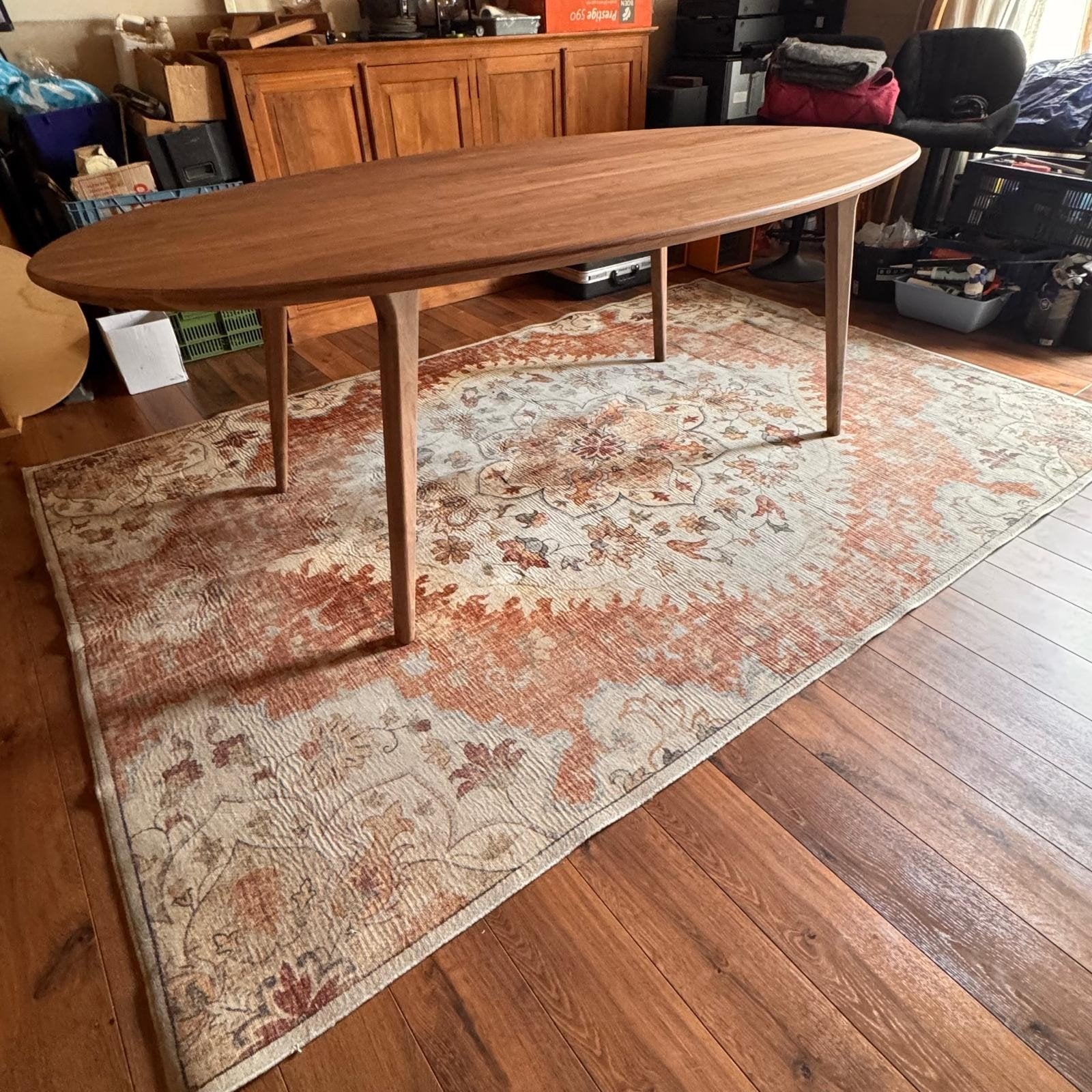 te koop van meubelmaker eettafel, Ophalen of Verzenden, Ovaal, 200 cm of meer, 100 tot 150 cm
