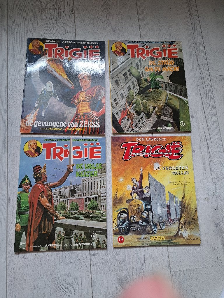 Trigie, Gelezen, Eén stripboek, Ophalen of Verzenden, Don Lawrence
