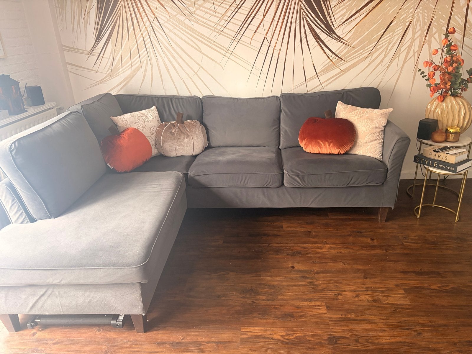 IKEA EKHOLMA 4-zitsbank – grijs, zo goed als nieuw, Huis en Inrichting, Hoekbank, Ophalen of Verzenden, Zo goed als nieuw, 200 tot 250 cm
