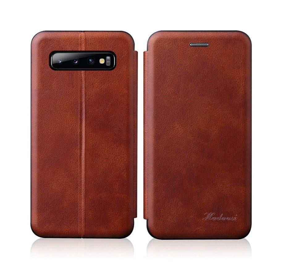 Flip Case Set Kaarthouder+Magneetsluiting Galaxy S10+ _Bruin, Verzenden, Nieuw, Hoesje of Tasje
