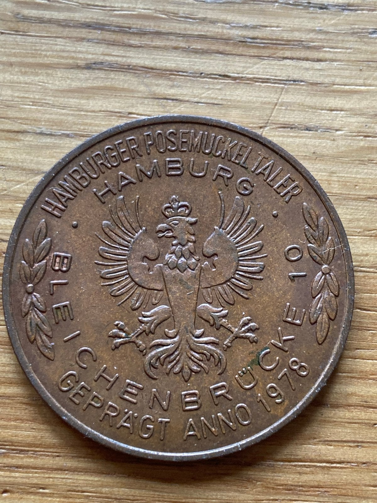 Zeldzame Hamburger Posemuckel Taler 1978 - 2 Mark, Ophalen of Verzenden, Duitsland, Losse munt