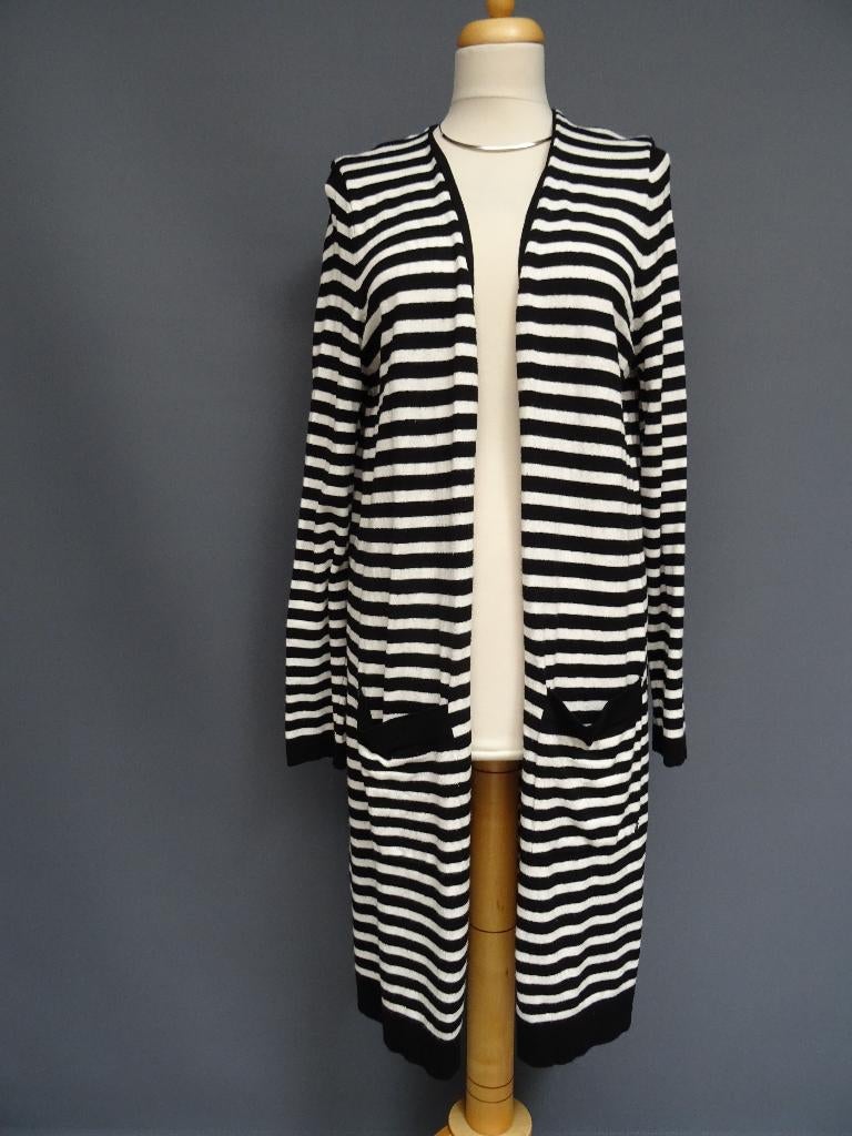 MISS ETAM maat L, lang zwart-wit vest., Zwart, Maat 42/44 (L), Ophalen of Verzenden, Zo goed als nieuw