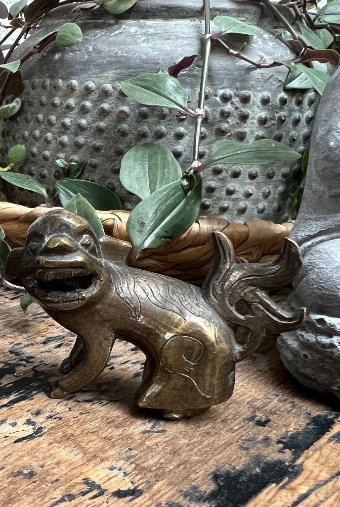 Chinese oude brons foo dog leeuw chinees oud aziatisch, Antiek en Kunst, Ophalen of Verzenden, Brons