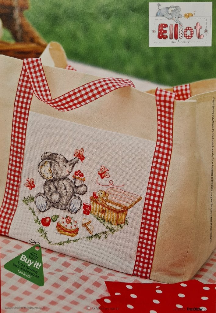 Elliot de olifant aan het picknicken borduurpatroon, Ophalen, Nieuw, Handborduren, Patroon