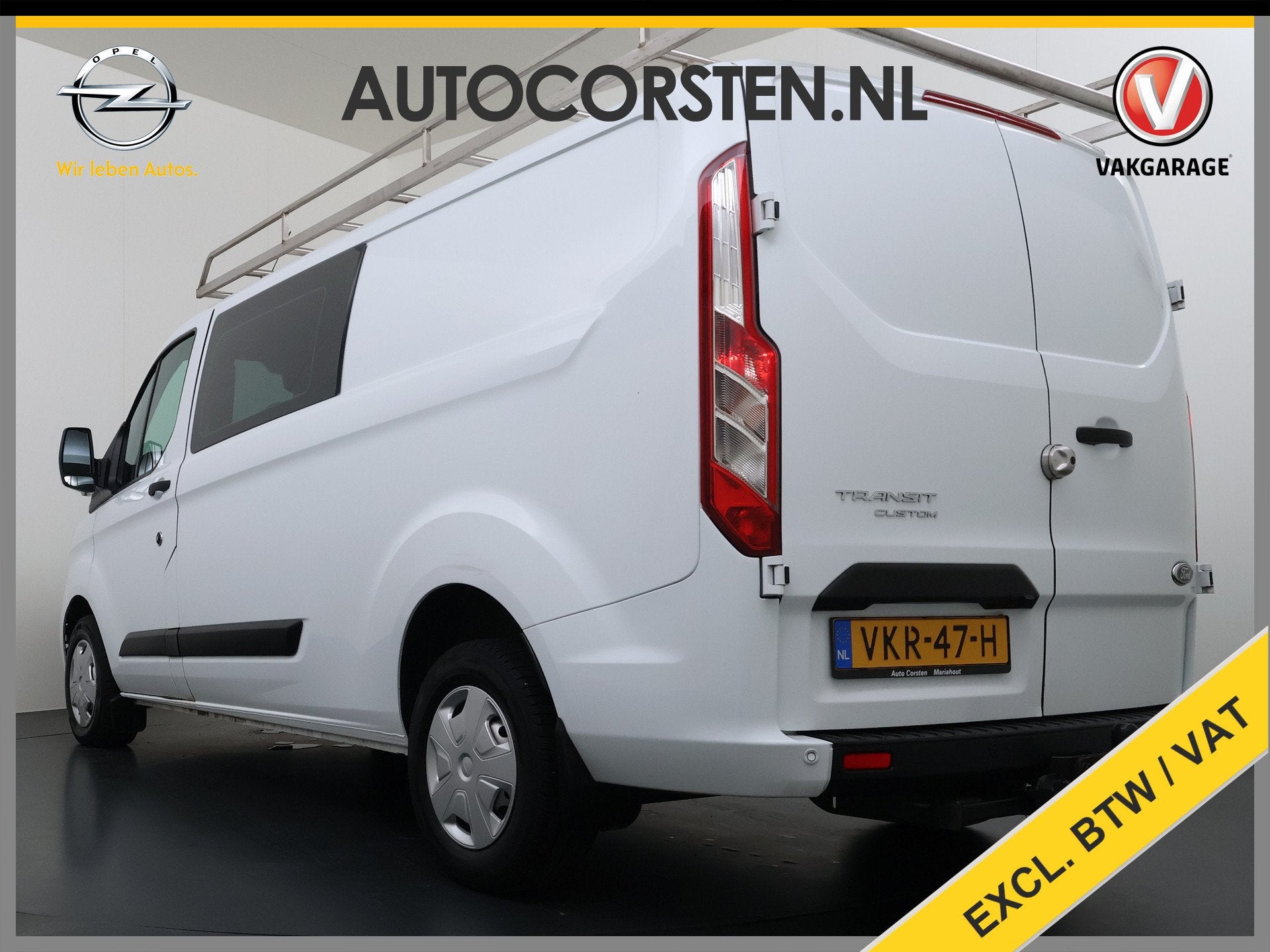 Ford Transit Custom 300 2.0TDCI L2H1 Dubbele Cabine 6-Persoo, Voorwielaandrijving, 15 km/l, 4 cilinders, Wit