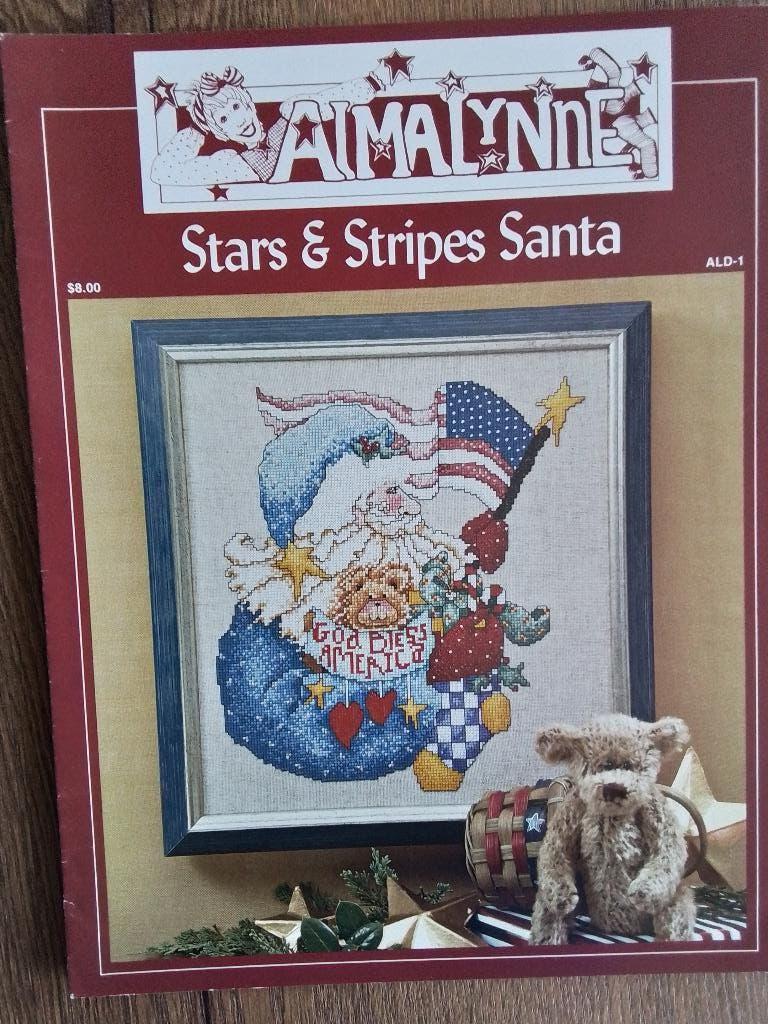 Borduurpatroon stars en stripes santa, Ophalen of Verzenden, Zo goed als nieuw, Handborduren, Patroon