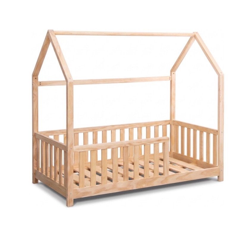 Buxibo Houten Kinderbedje 60x120 - Huisjesbed, Zo goed als nieuw, Hout, Overige kleuren, Eenpersoons
