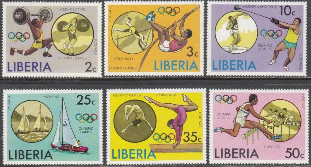 Olympische Zomerspelen Montreal 1976 op serie Liberia, Ophalen of Verzenden, Postfris, Sport
