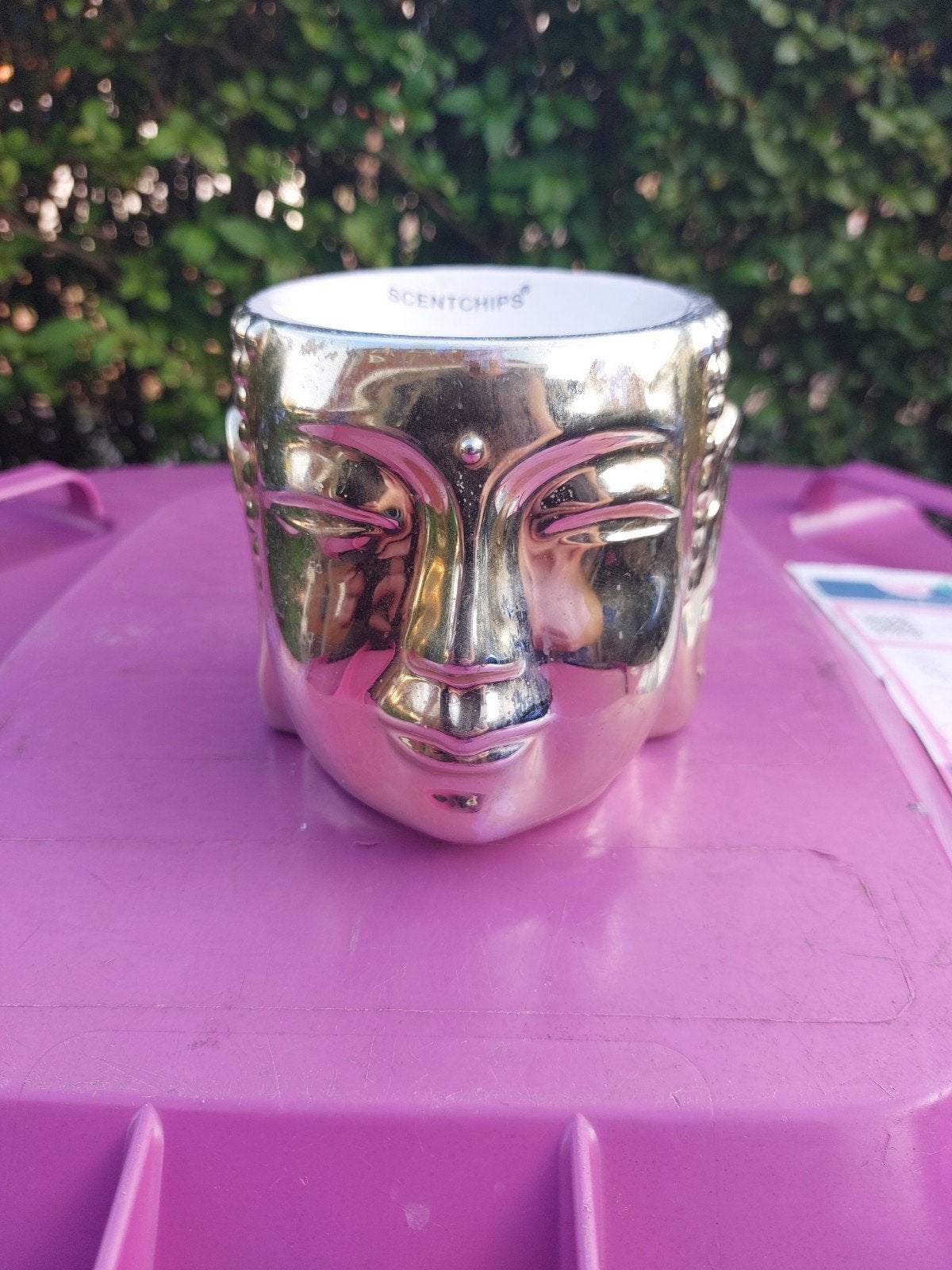 Boeddha Gezicht Waxbrander Goud/Zilver op halen, Huis en Inrichting, Ophalen, Gebruikt, Steen/keramiek, Meerkleurig