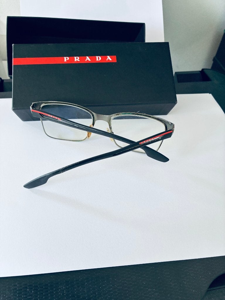 PRADA geslepen bril vintage in doos, Gebruikt, Prada, Zwart, Ophalen of Verzenden