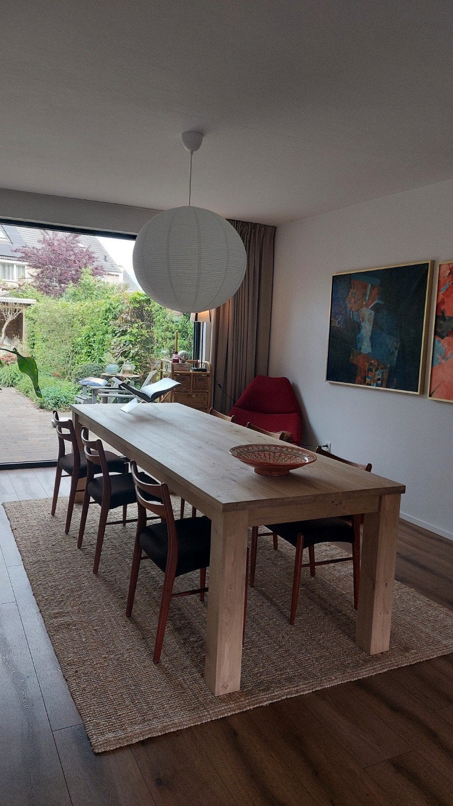 grote eiken tafel 250 x 100 cm nieuw onbehandeld, Ophalen, Gebruikt, Eikenhout, 200 cm of meer