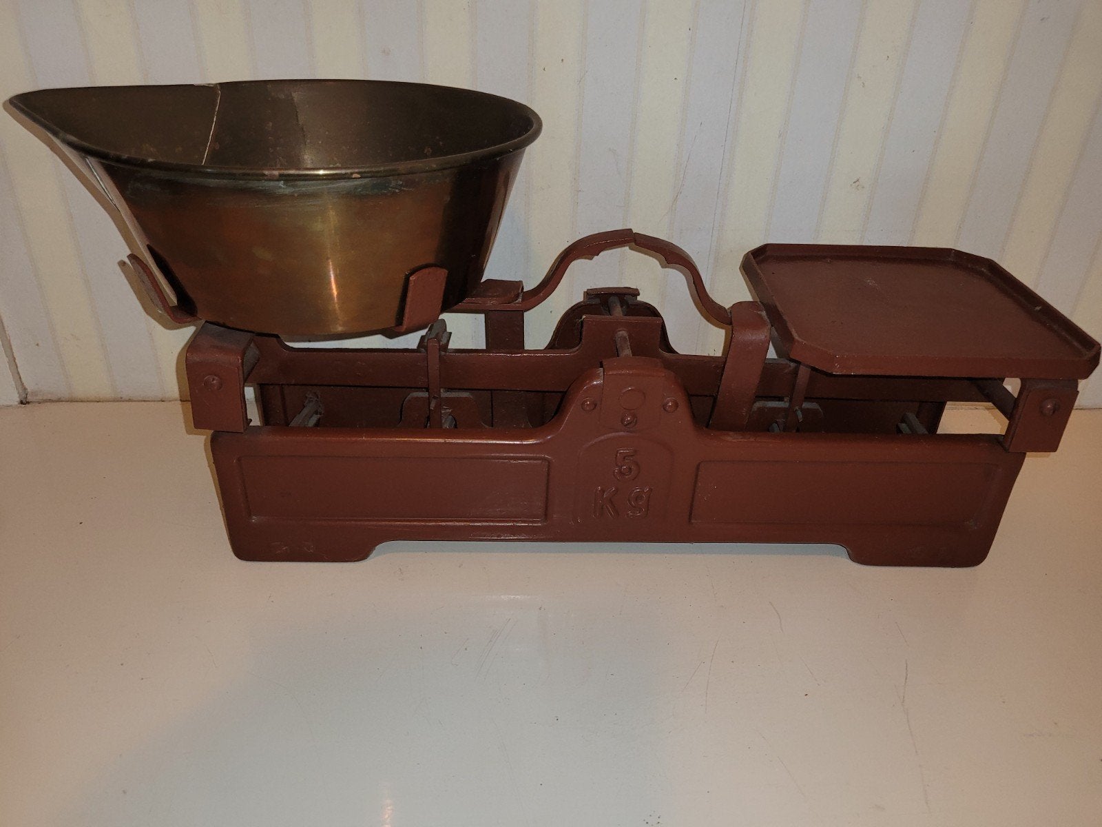 Vintage keuken weegschaal balans kruidenier 5 kg antiek, Ophalen of Verzenden