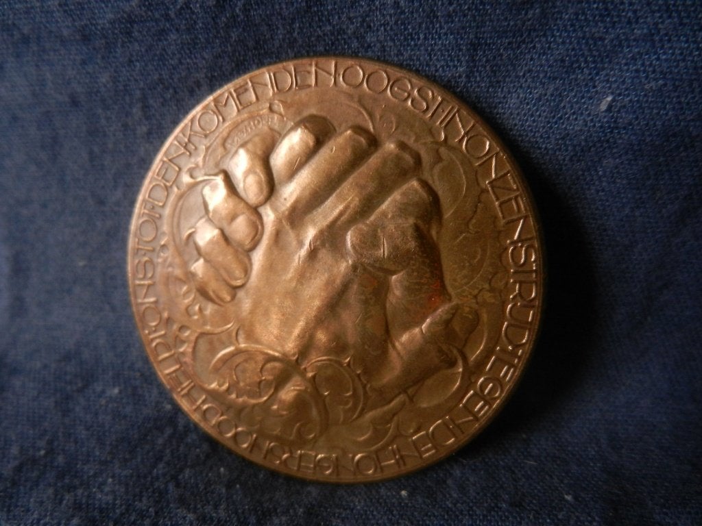 Bronzen penning Nl. Nansen Comité C vd Hoef en L Zijl 1923 1, Postzegels en Munten, Penningen en Medailles, Ophalen of Verzenden