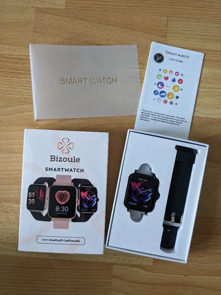 Helemaal nieuw! Smartwatch horloge zwart Bizoule, Zwart, Bizoule, IOS, Nieuw