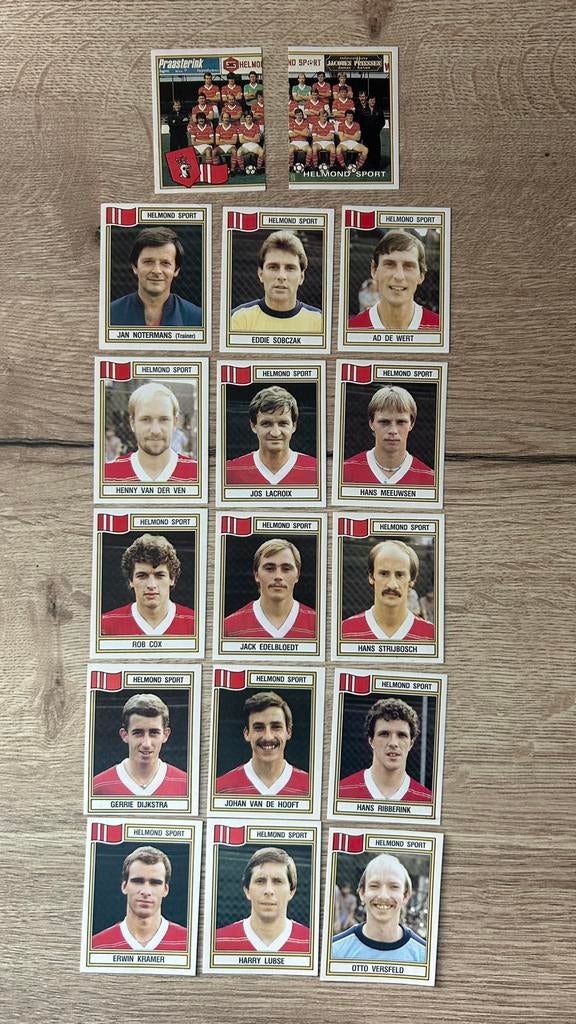 Panini Voetbal 83 plaatjes Helmond Sport 17x, Ophalen of Verzenden, Zo goed als nieuw, Meerdere plaatjes
