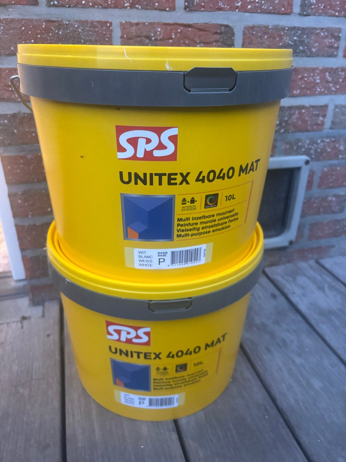 SPS UNITEX 4040 MAT RAL 9010 Muurverf 10L, Ophalen, Wit, Nieuw, Verf