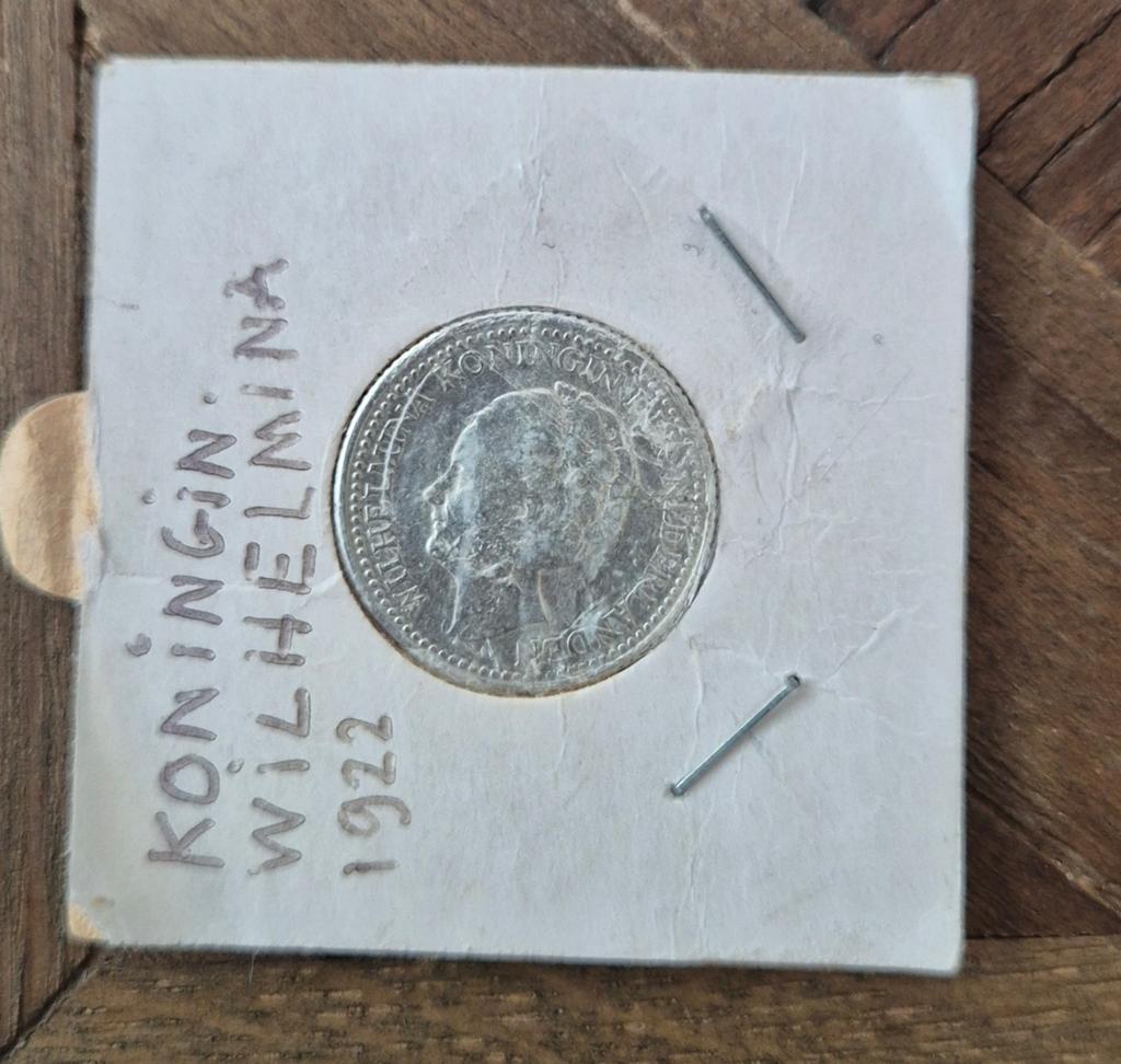 Zilveren 1/2 gulden Wilhelmina 1922, Postzegels en Munten, Munten | Nederland, ½ gulden, Zilver, Ophalen of Verzenden, Koningin Wilhelmina