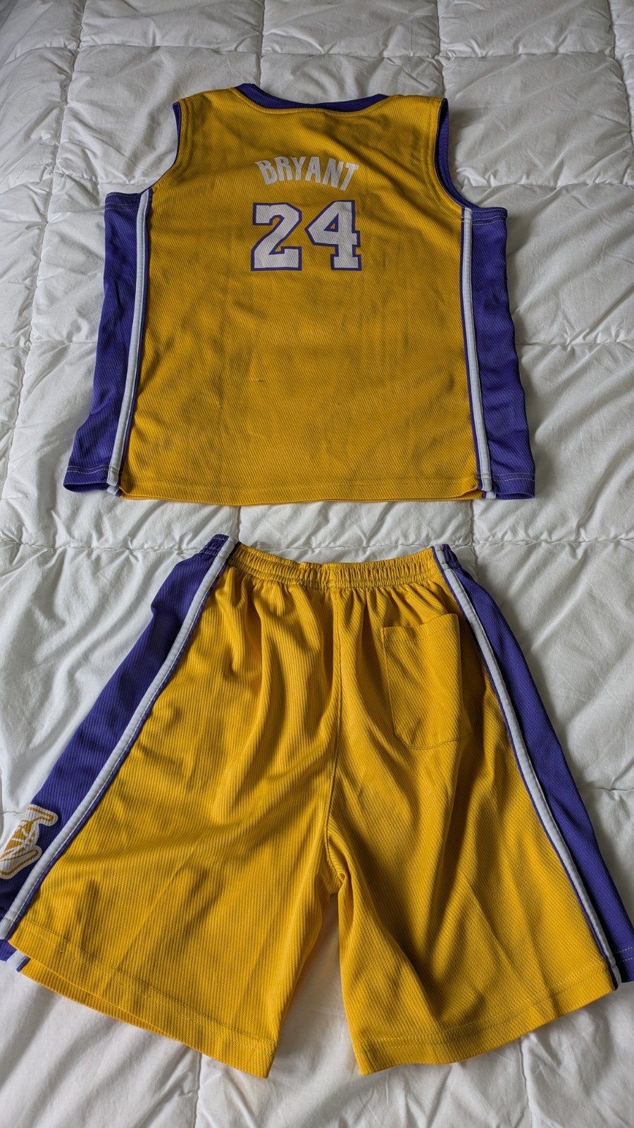 Lakers Bryant 24 basketbal tenue - kindermaat L gebruikt, Geel, Ophalen of Verzenden, Maat 34 (XS) of kleiner, Gedragen