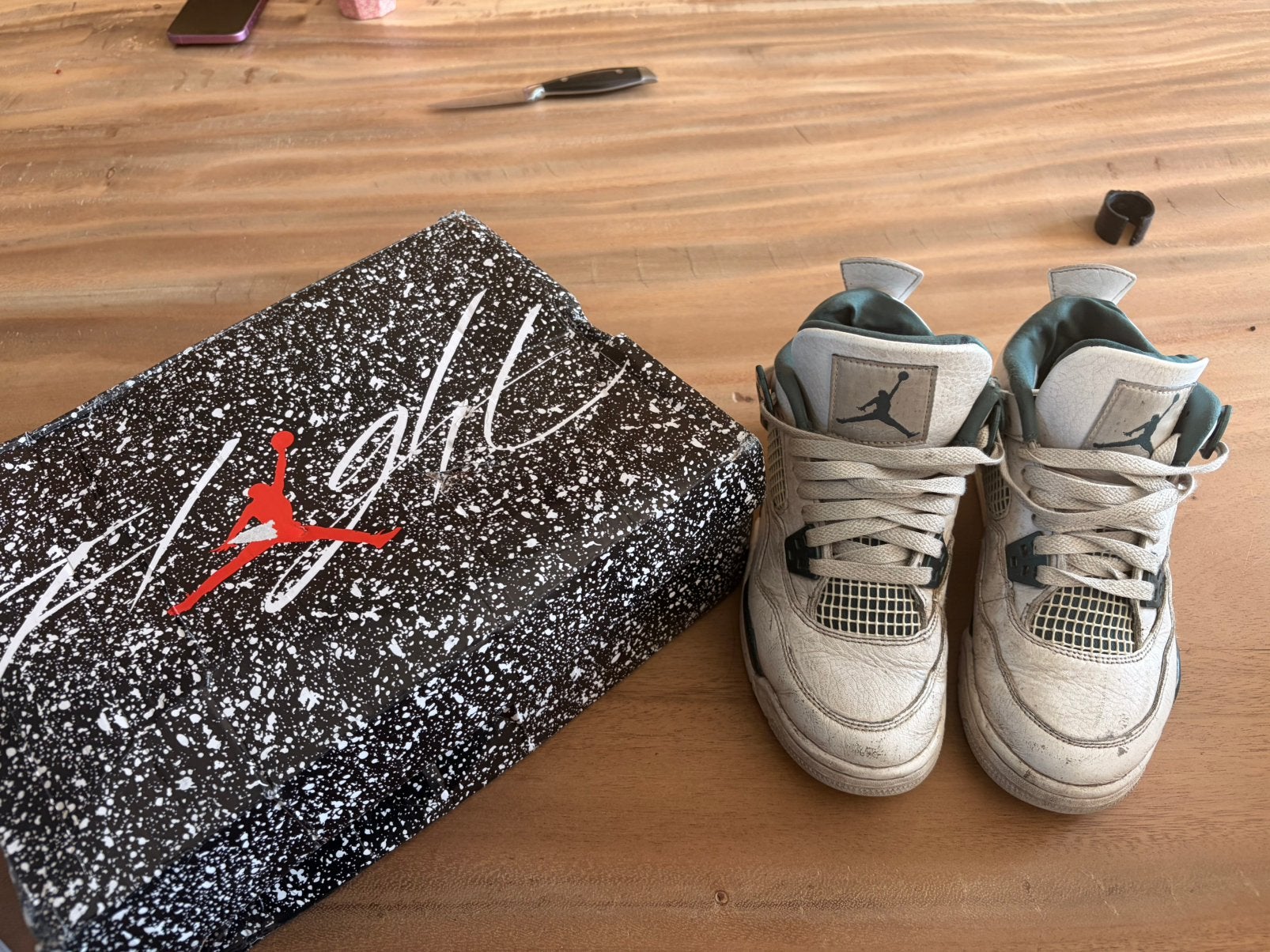 Nike air Jordan 4 retro maat 36 (oxidized), Verzenden, Zo goed als nieuw, Jongen of Meisje, Schoenen