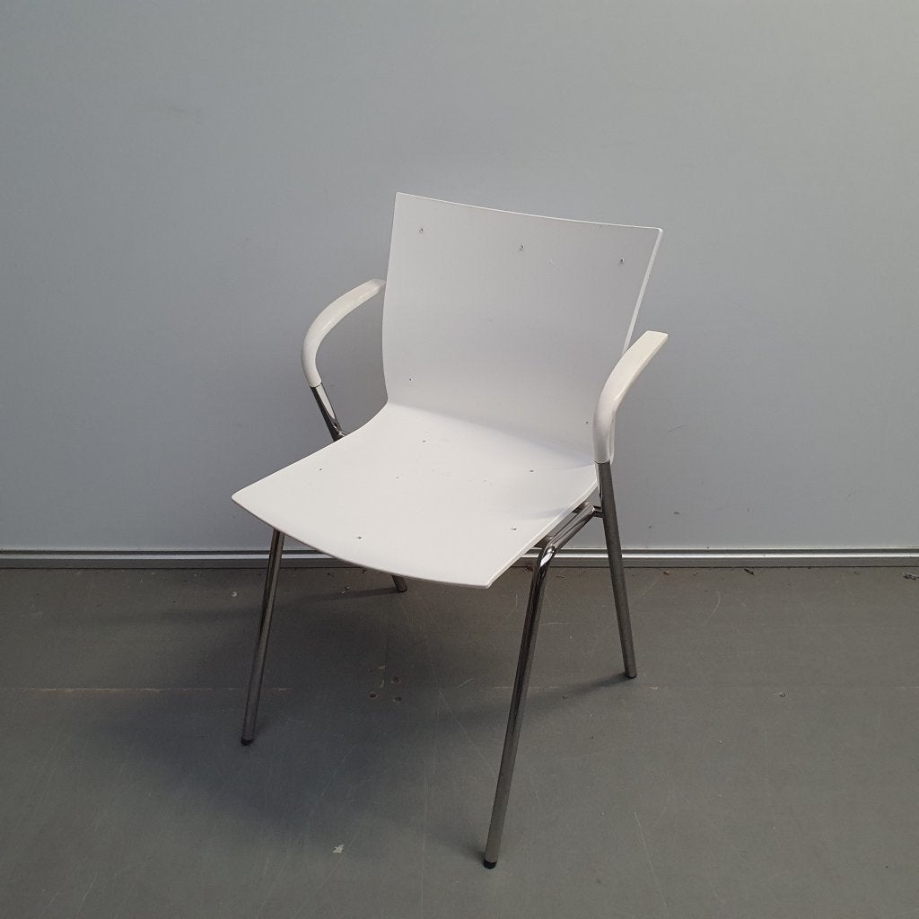 Ahrend 463 kantinestoel - wit kunststof, Niet ingevuld, Gebruikt, Niet ingevuld, Niet ingevuld