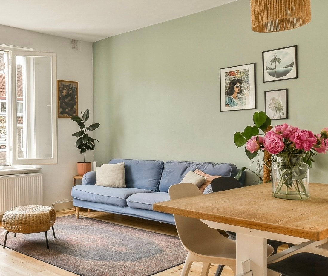 IKEA Stocksund 3-zitsbank in blauw fluweel, Ophalen, Gebruikt, 150 tot 200 cm, Driepersoons