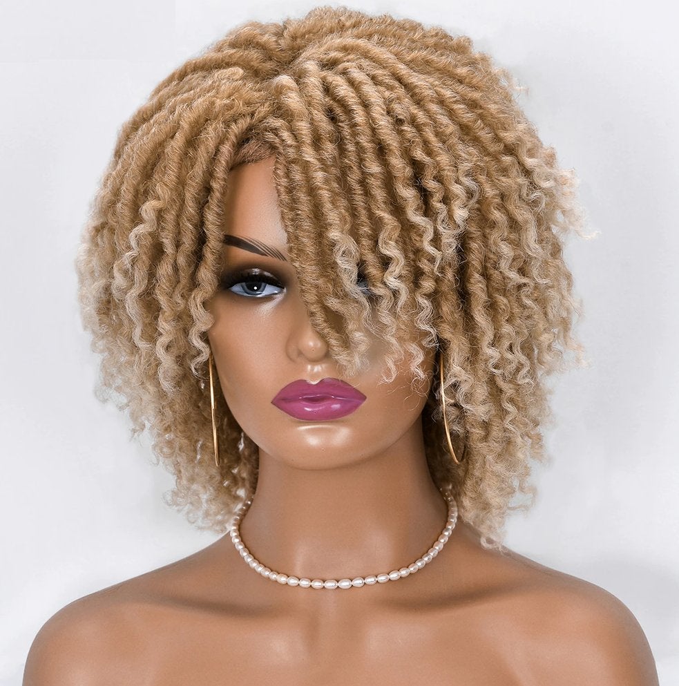 Blonde Korte Pruik Met Dreadlocks Krullen Haar Blond Dames, Verzenden, Nieuw, Pruik of Haarverlenging