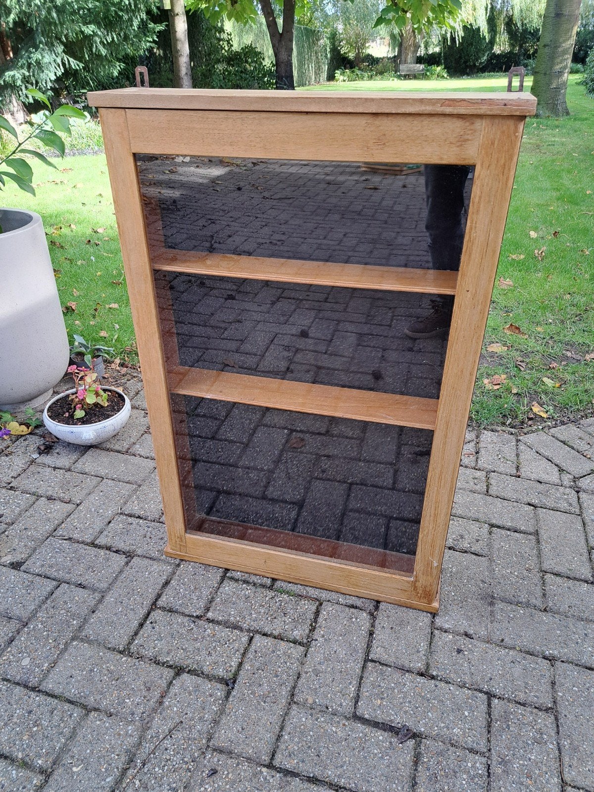 mooie oude vitrine kast, Ophalen, Gebruikt, 50 tot 100 cm, Minder dan 100 cm
