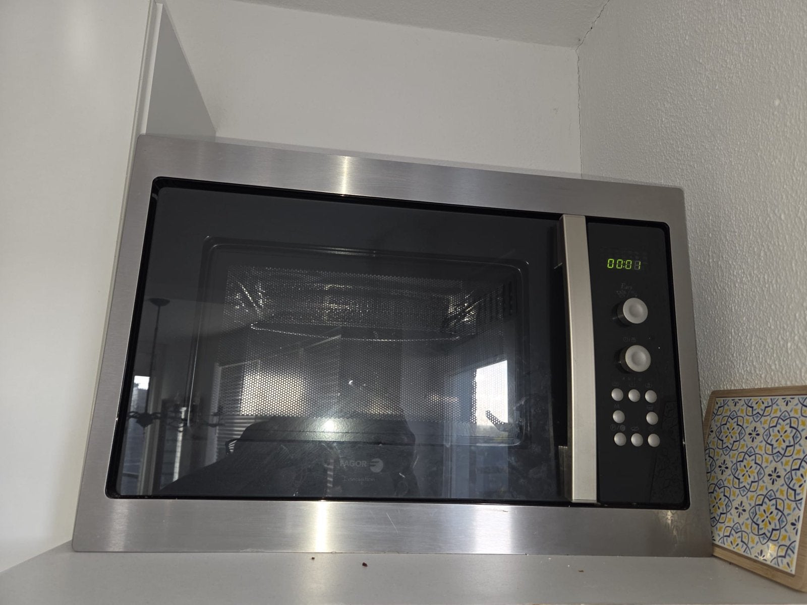 Inbouw Combimagnetron RVS - Zo goed als nieuw, Witgoed en Apparatuur, Magnetrons, Ophalen, Combimagnetron, 60 cm of meer, Grill