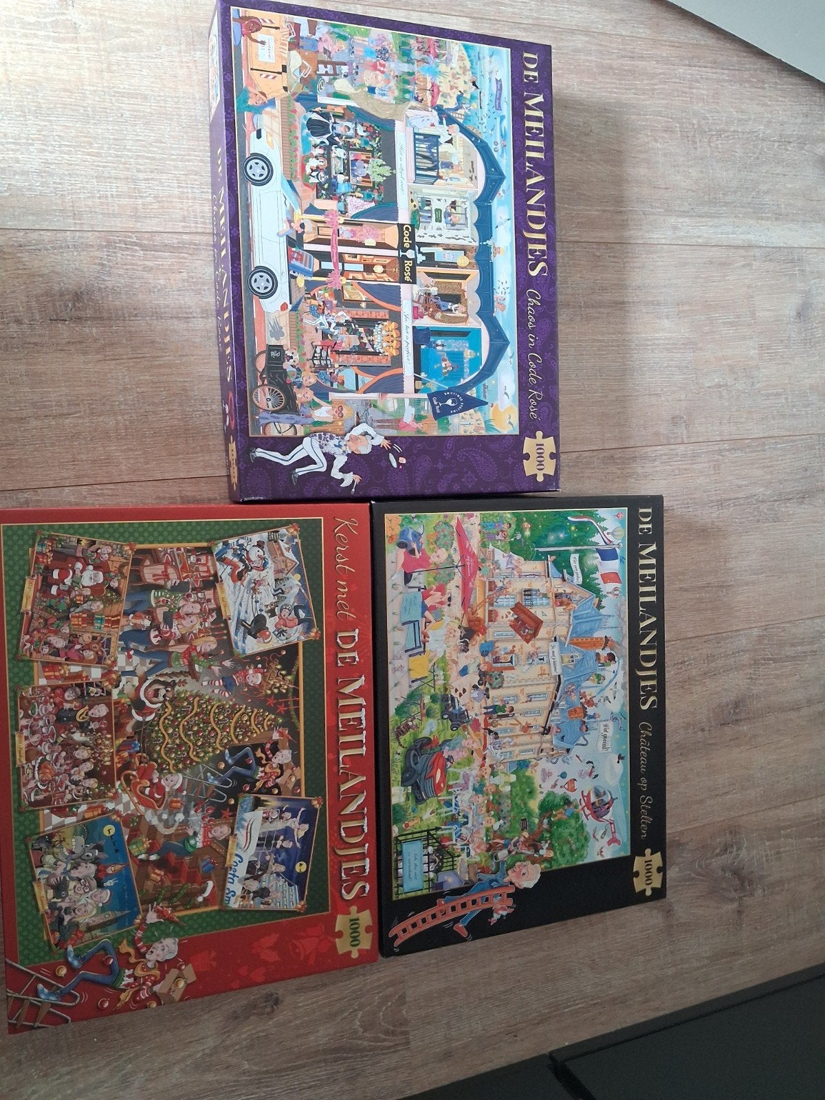 3 Meilandjes puzzels 1000 stukjes - Zo goed als nieuw, Hobby en Vrije tijd, Ophalen of Verzenden, Zo goed als nieuw