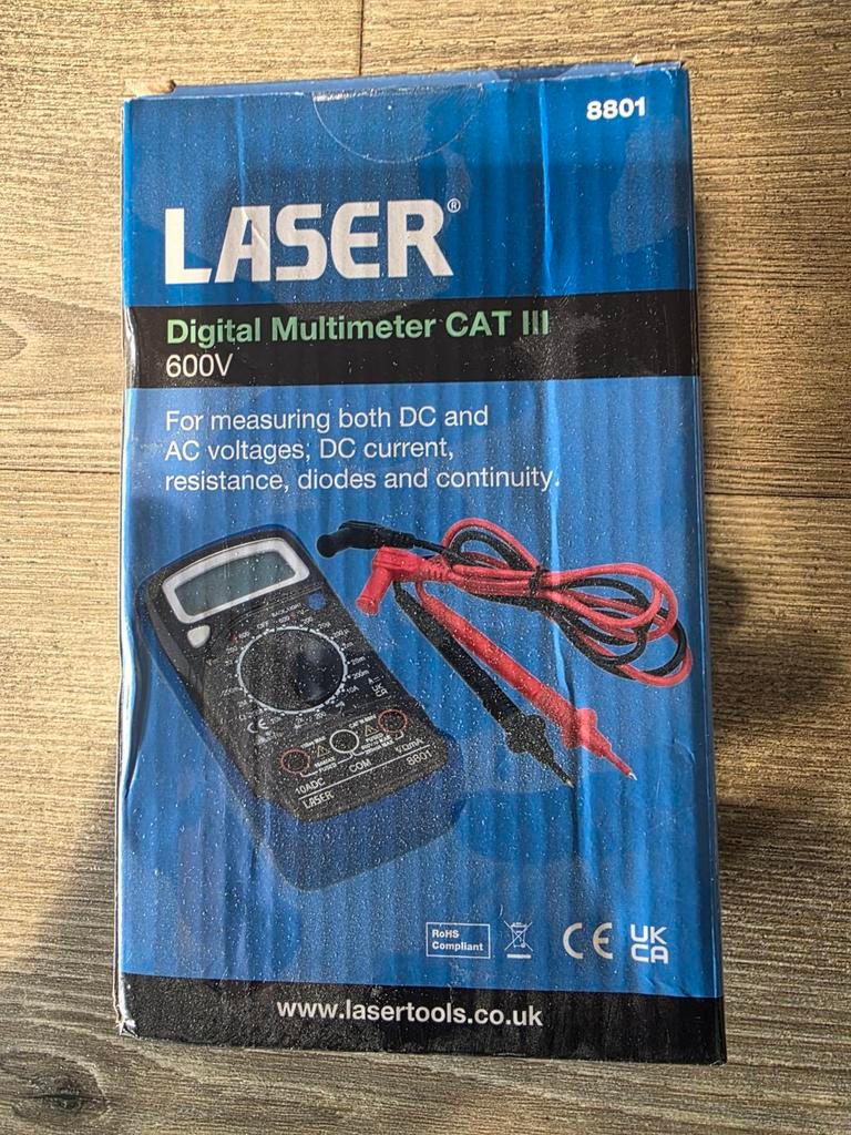 Digitale Multimeter CAT III 600V - Laser 8801, Ophalen of Verzenden, Nieuw, Multimeter