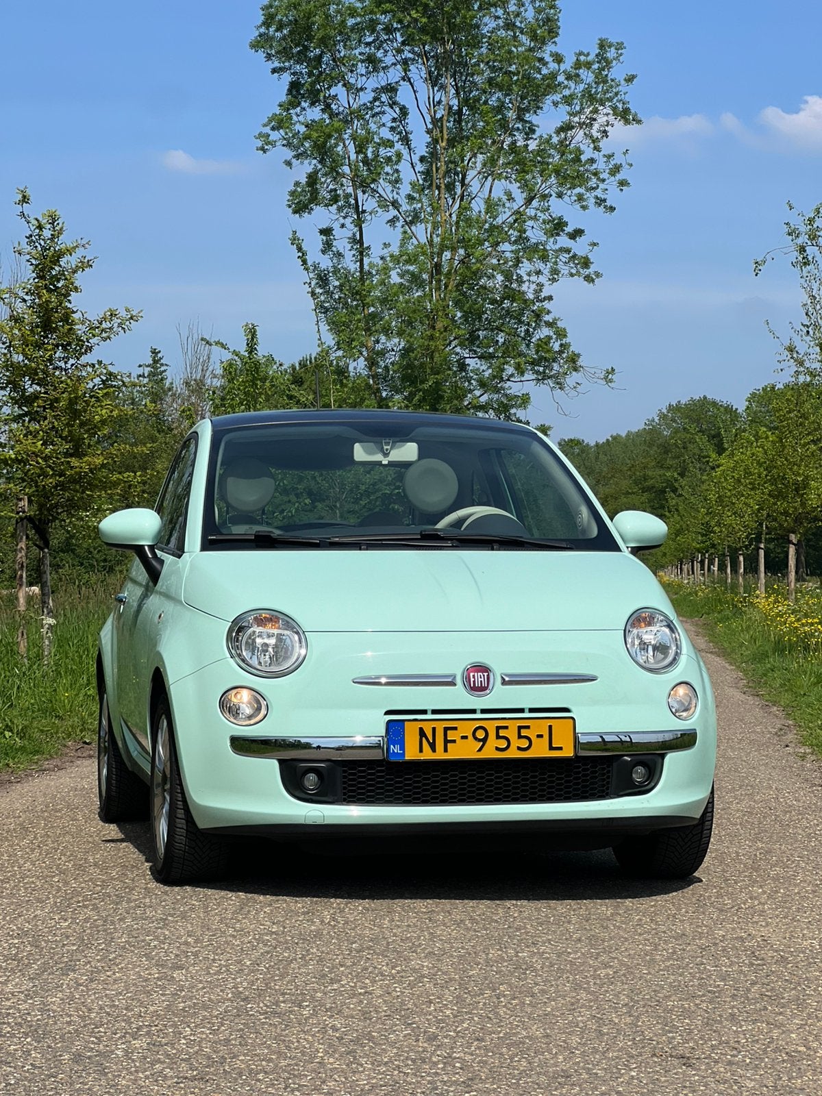 Fiat 500 1.2 C 2015 mintgroen (topstaat en carplay), Auto's, Fiat, Voorwielaandrijving, 1242 cc, 4 cilinders, 840 kg
