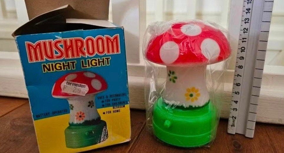 Termeulen- Brocante Vintage paddestoel lampje - Nieuw-werkt, Ophalen, Zo goed als nieuw