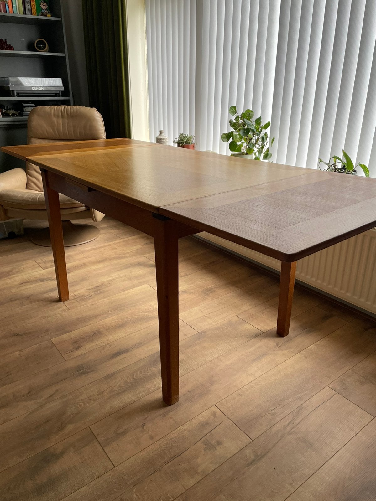 Vintage uitklapbare tafel., Ophalen, Zo goed als nieuw, Rechthoekig, 50 tot 100 cm