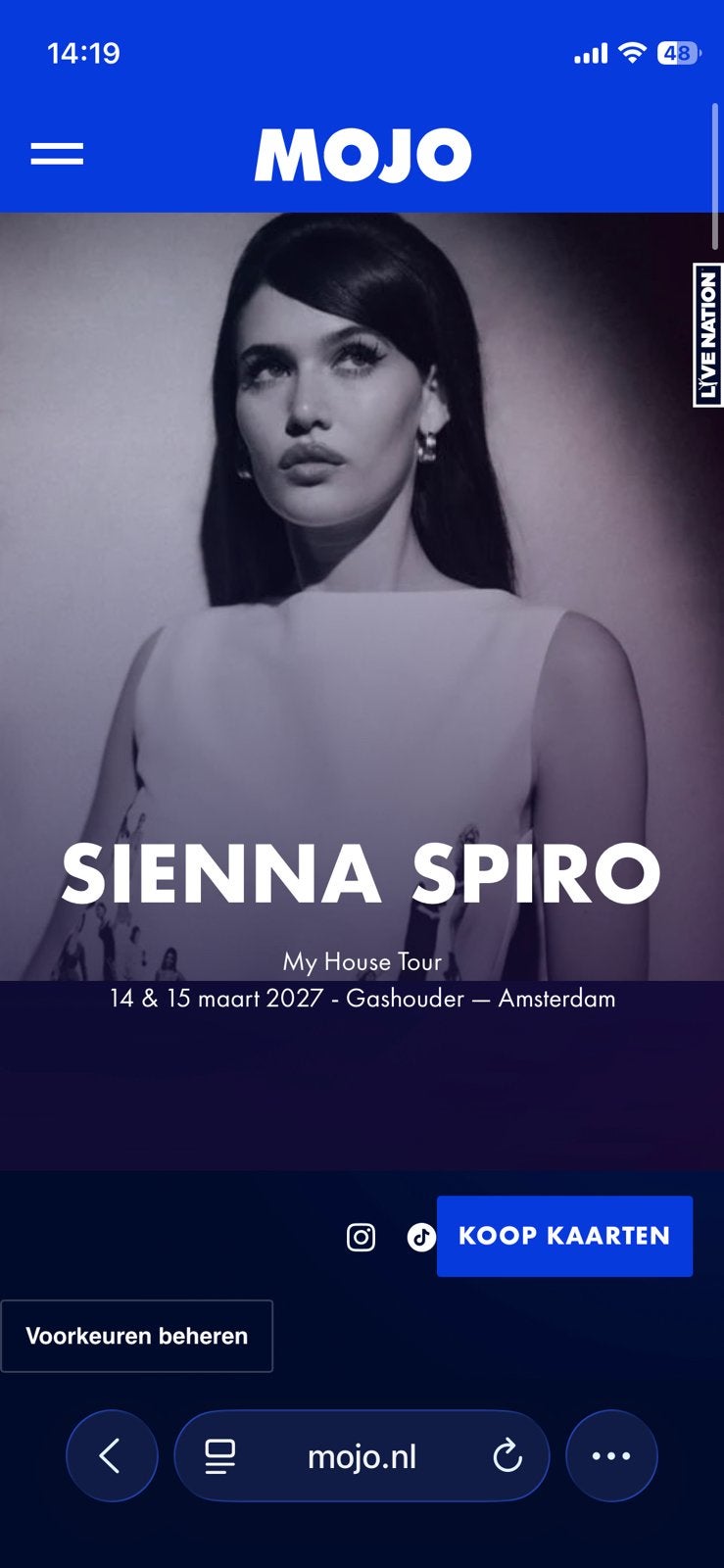 GEZOCHT! Sienna spiro tickets!, Tickets en Kaartjes, Twee personen