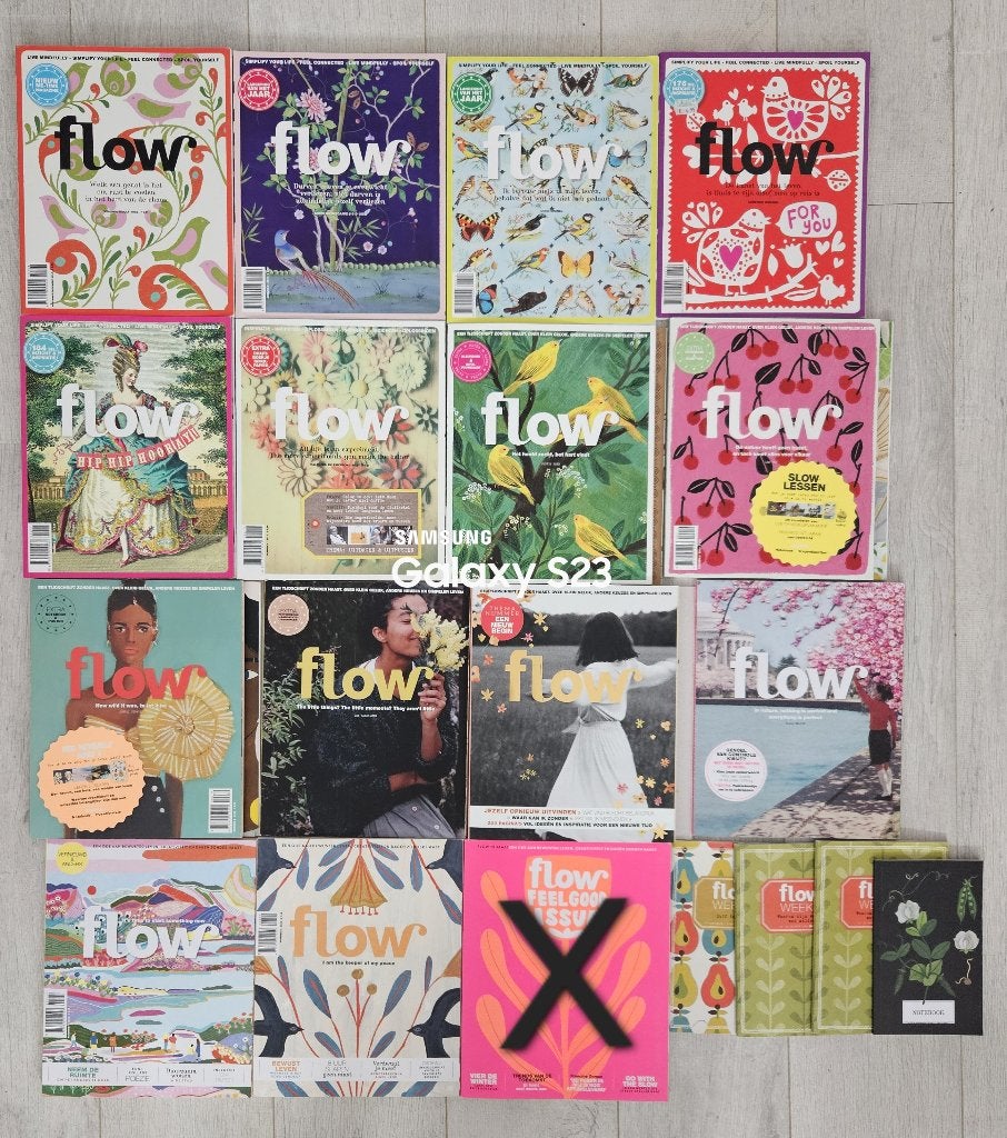 14 Flow Magazine inclusief paper goodies en extra's - ZGAN, Ophalen of Verzenden, Zo goed als nieuw, Damesbladen