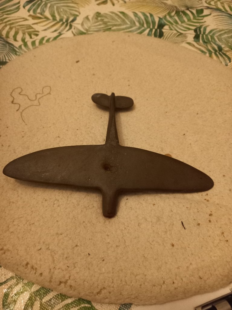 Antiek speelgoed vliegtuije brons uit 1944, Antiek en Kunst, Ophalen of Verzenden