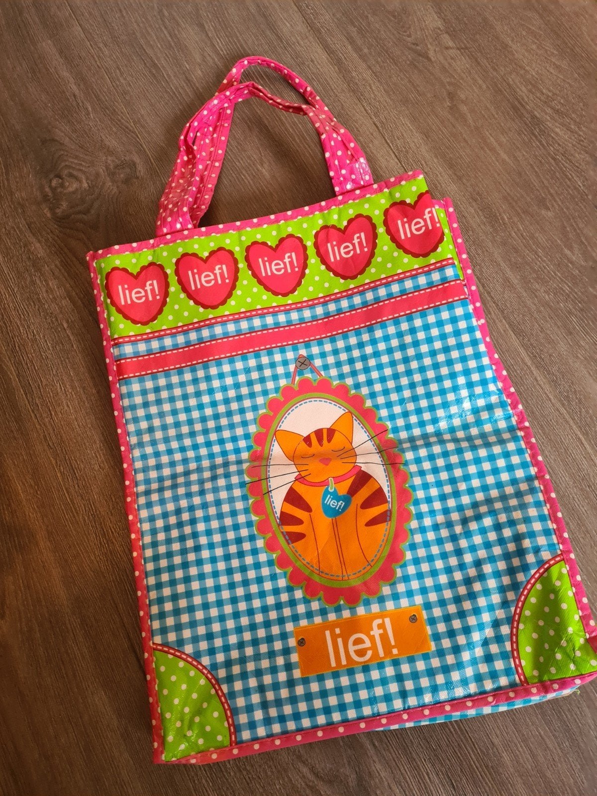 Lief! Lifestyle boodschappen tas met rode kater, Ophalen of Verzenden, Zo goed als nieuw, Overige kleuren, Overige merken