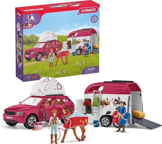 schleich HORSE CLUB 42535 Auto en paardentrailer (trailer), Ophalen of Verzenden, Zo goed als nieuw