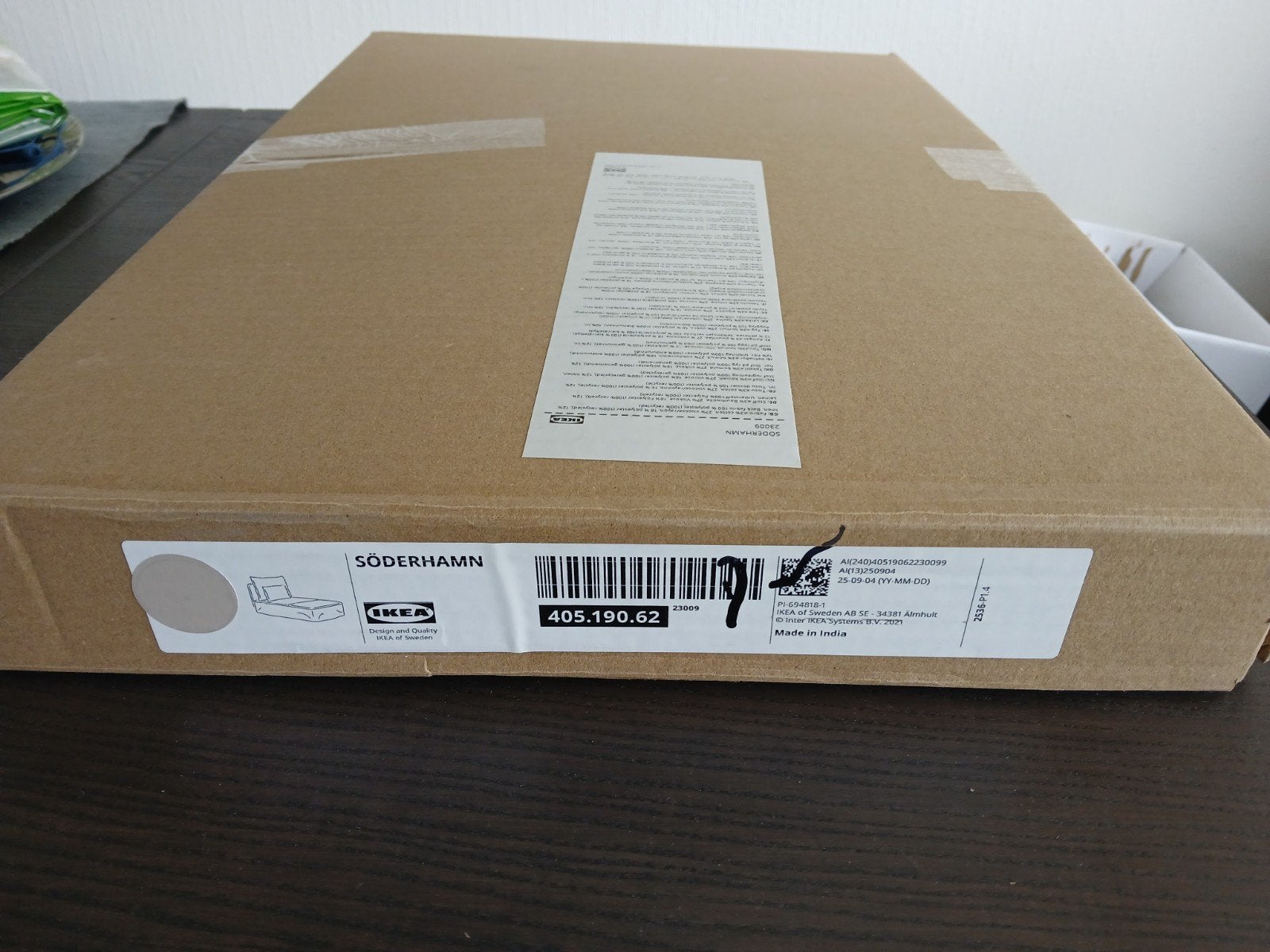 Ikea Soderhamn, hoes chaise longue. Gransel naturel., Ophalen of Verzenden, Nieuw, Minder dan 50 cm
