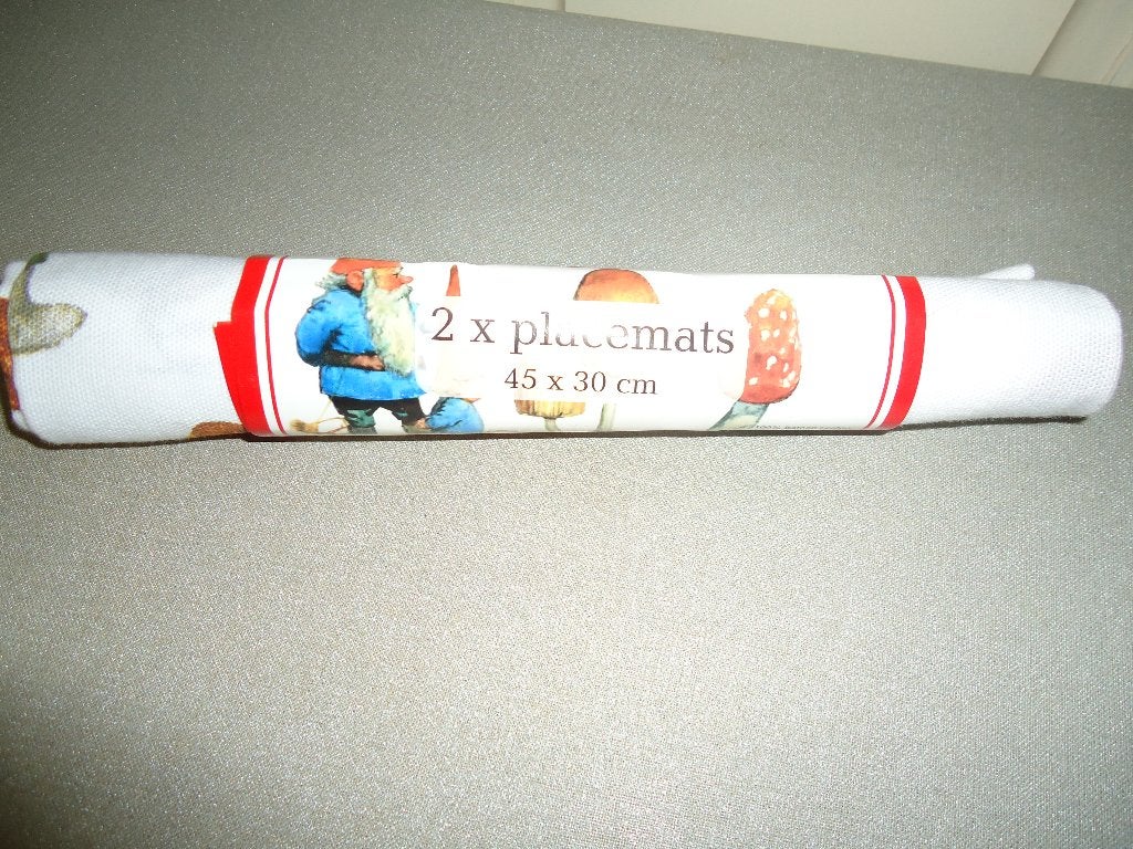 david de kabouter 2 placemats, Verzamelen, Poppetjes en Figuurtjes, Ophalen of Verzenden, Zo goed als nieuw