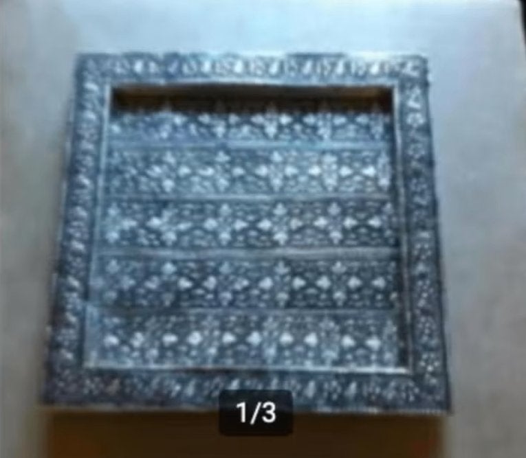 Dienblad zilverkleur lengte 30cm breedte 30cm, Ophalen of Verzenden, Zo goed als nieuw, Vierkant, Metaal