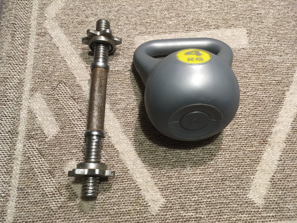 kettlebell gewicht 4kg + halterstang, Ophalen of Verzenden, Kettlebell