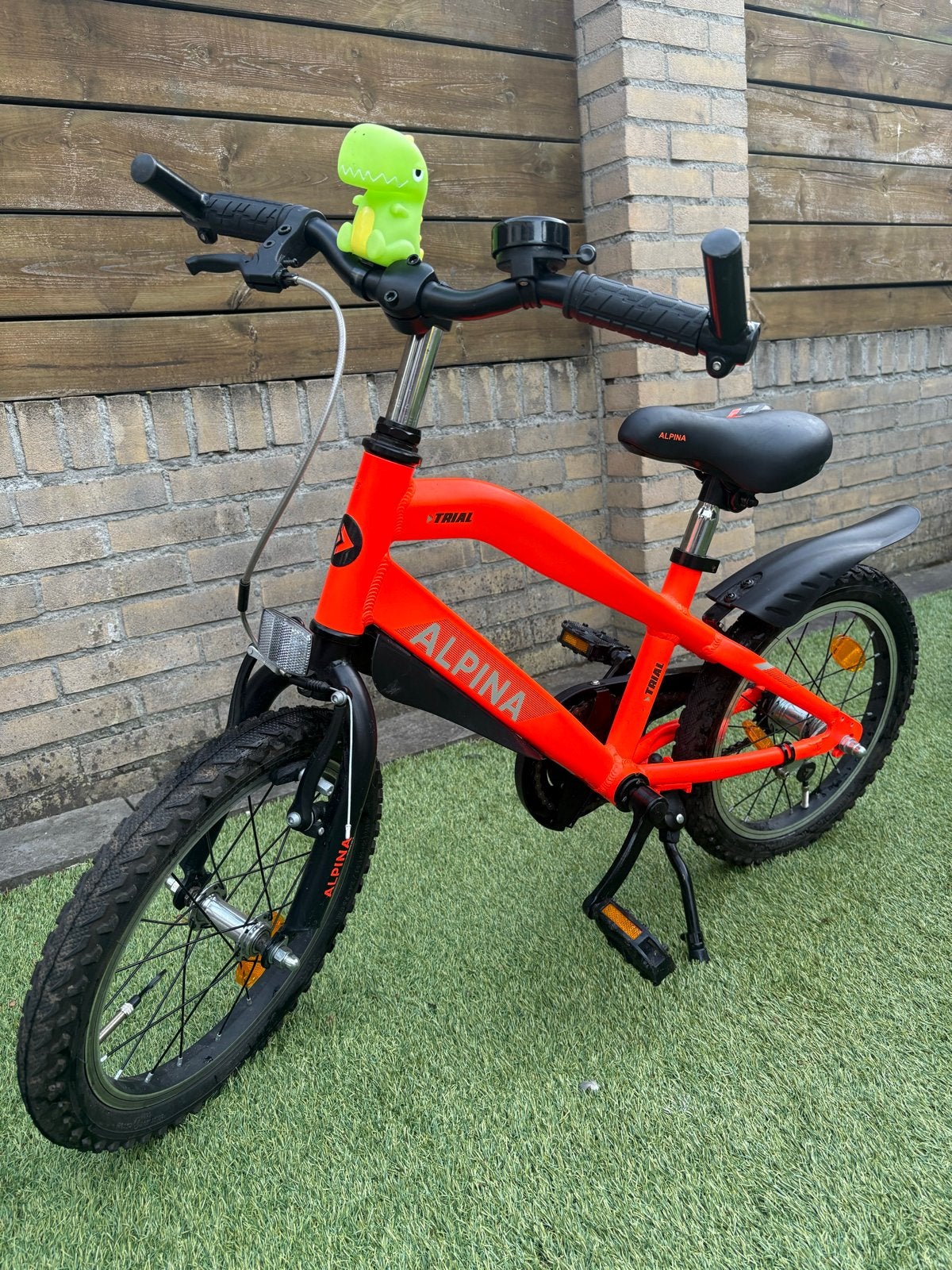 Alpina Trial kinderfiets 16 inch - Oranje, Ophalen, Terugtraprem, Zijwieltjes, 16 tot 20 inch