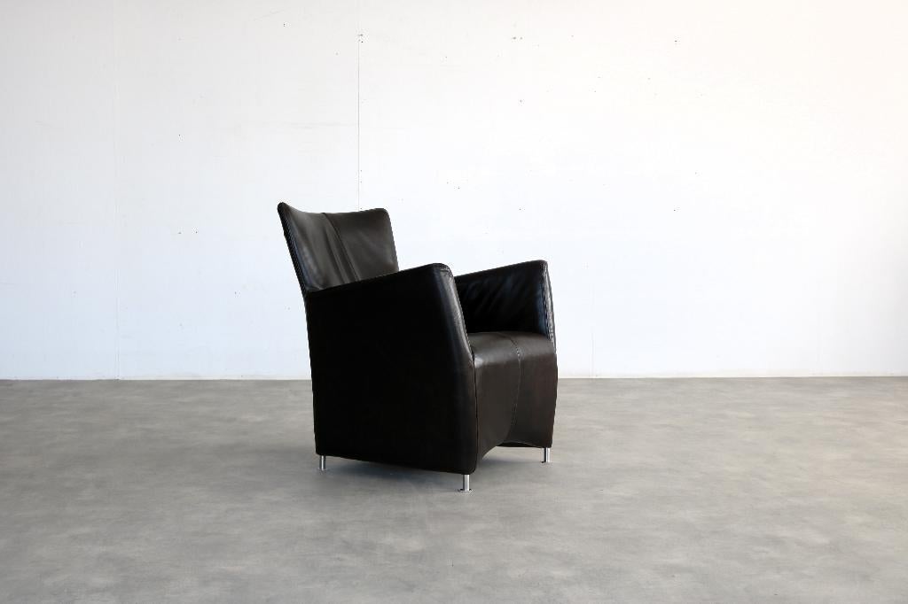 Jess design fauteuil | armchair | leer, Gebruikt, ., 75 tot 100 cm, Ophalen of Verzenden