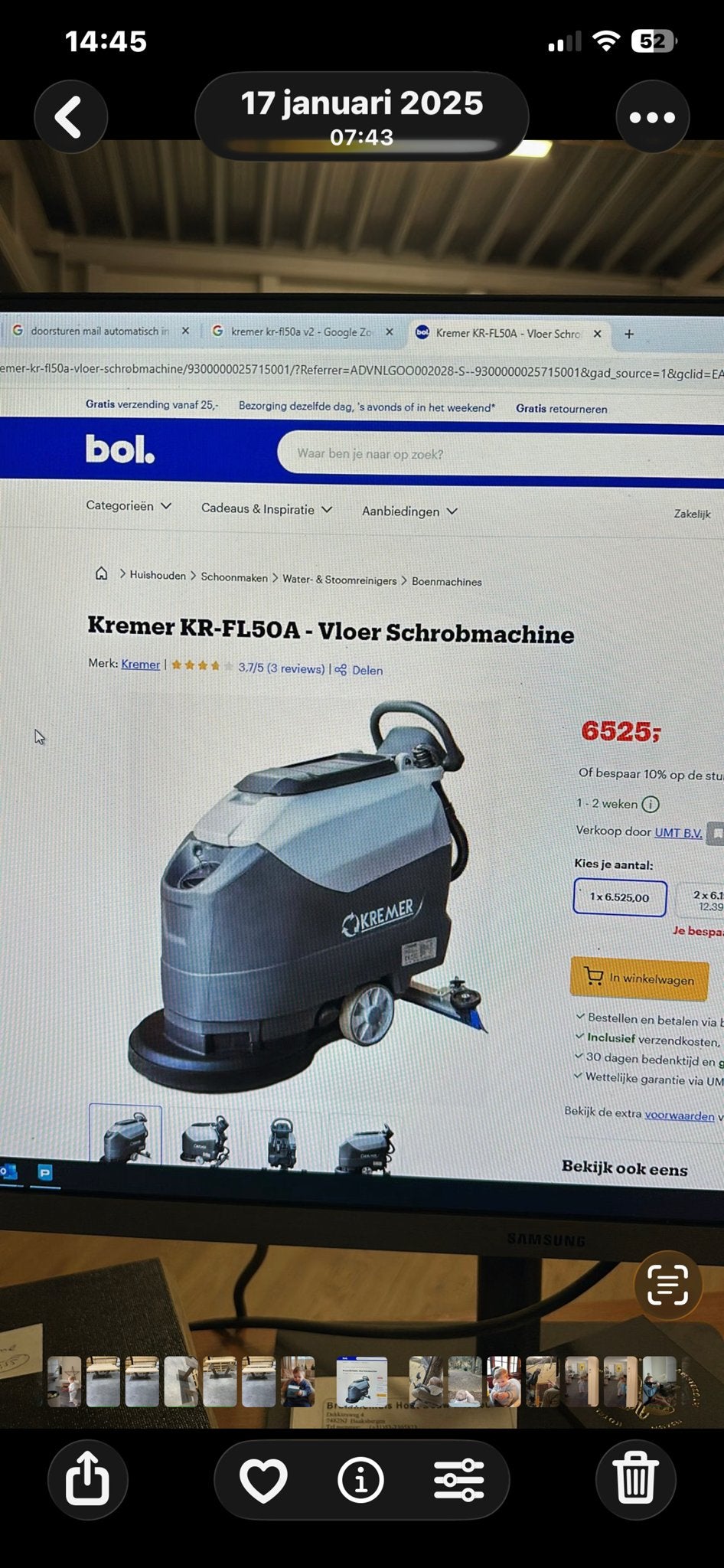 2x Kremer KR-FL50A Vloer Schrob- en Zuigmachine, Ophalen, Nieuw, Schrobmachine